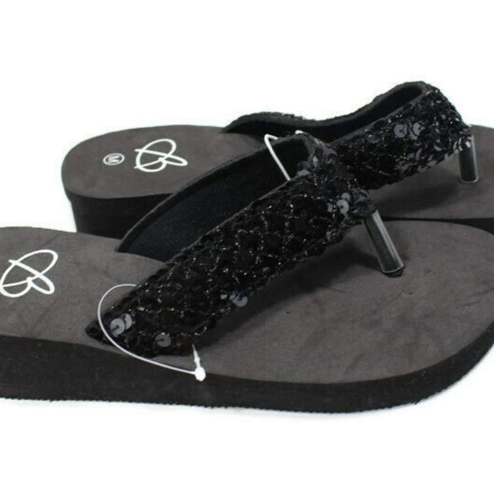 Womens Bobbi Brooks Sequence Sandals Black Size M